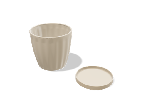 Fluted planter with saucer model
