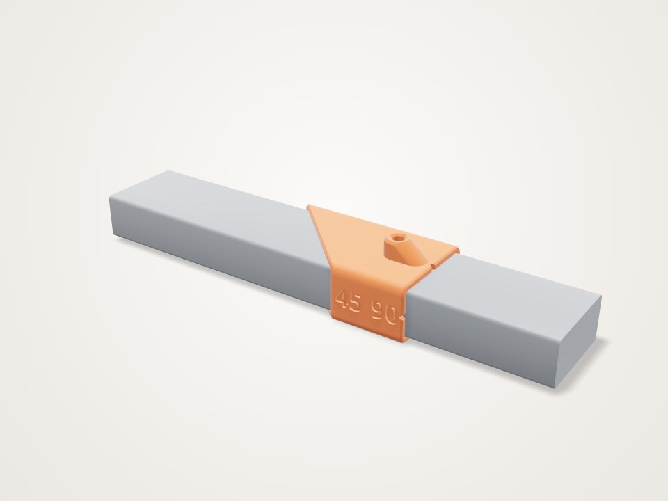 Square tube marking sleeve for 45 and 90 degree cuts