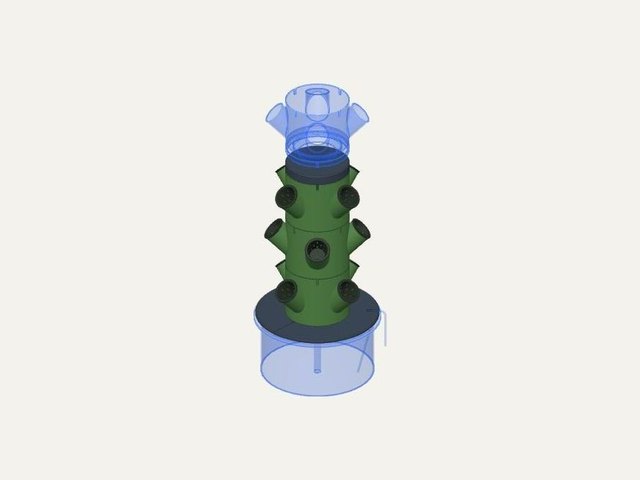 Hydroponic tower – per-pocket drips and printed net cups, a 3D printable design