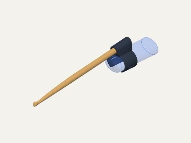 Wrist-cuff drumstick, a 3D printable design