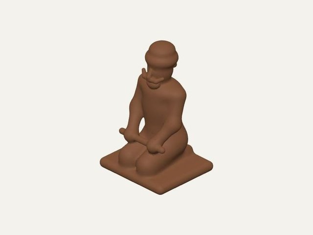 Kneeling Chambal dacoit figurine, a 3D printable design