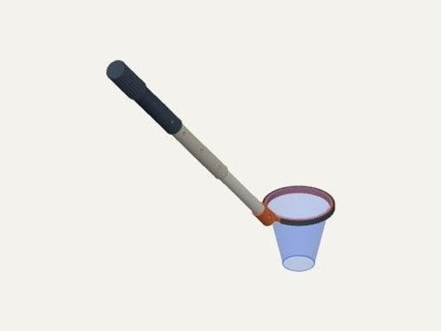 Spring loaded telescopic pole with an attachment at the end, a 3D printable design