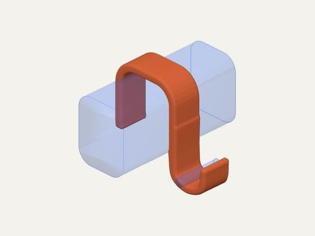 Treadmill handle backpack hook, a 3D printable design