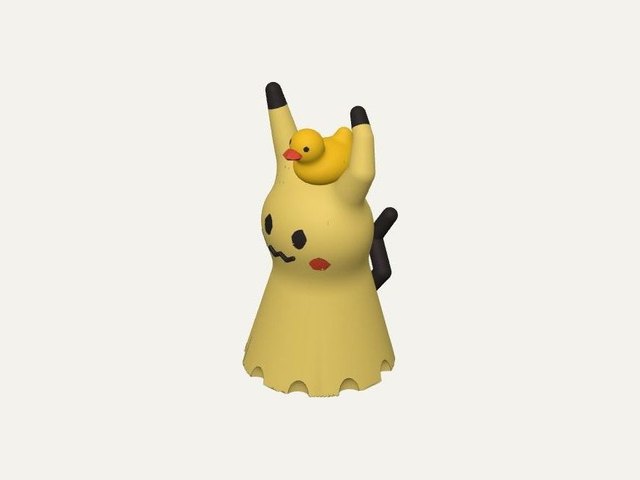 Mimikyu with rubber duck, a 3D printable design