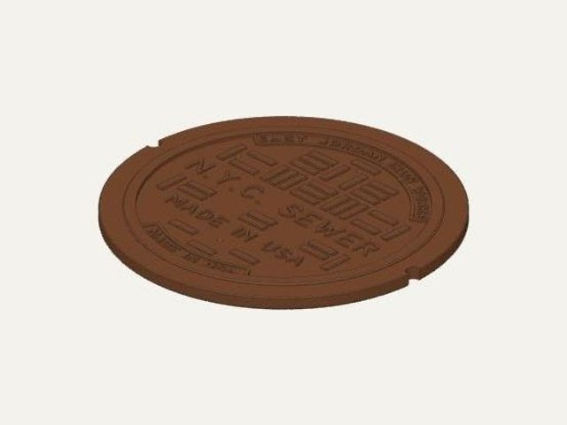 NYC Sewer manhole cover replica, a 3D printable design