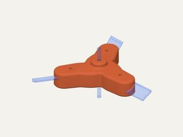 Spiral rotor hub, 3 mm shaft, a 3D printable design