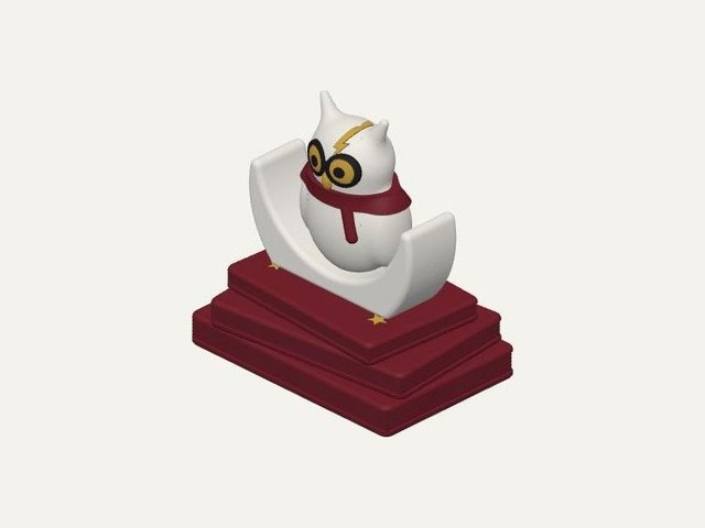 Owl on the moon, spellbook stand, a 3D printable design