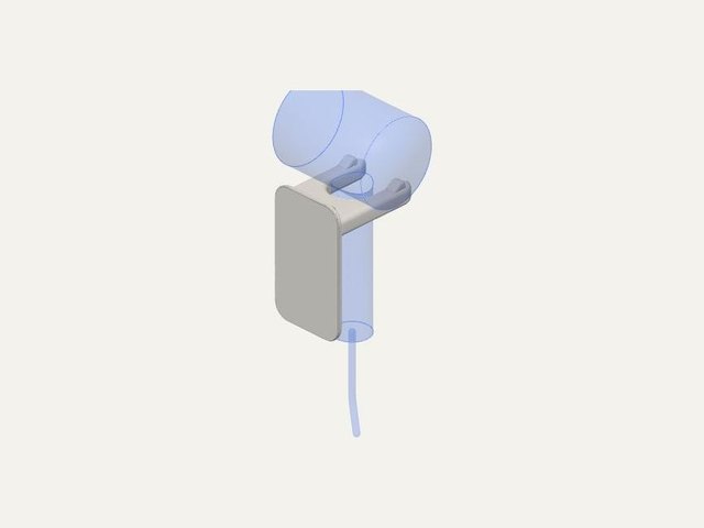 Dyson dryer holder (stick-on), a 3D printable design