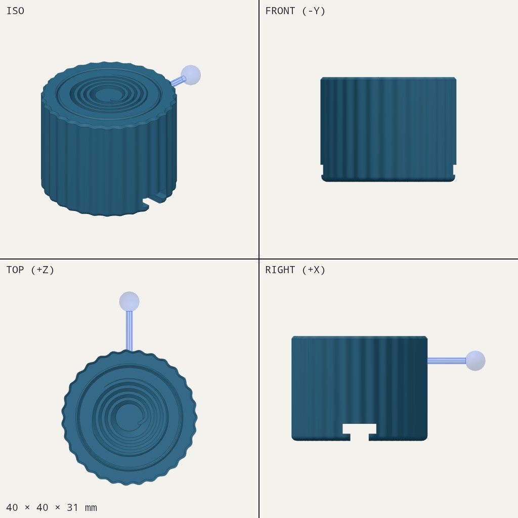 Spring-return reel, 40 mm