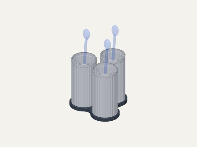 Utensil caddy trio, a 3D printable design