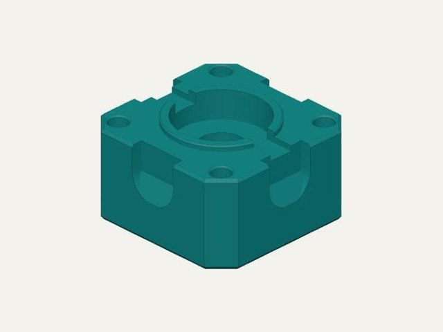 Bearing housing block (side pockets per section A-A), a 3D printable design