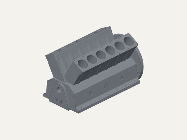 V12 engine block, a 3D printable design