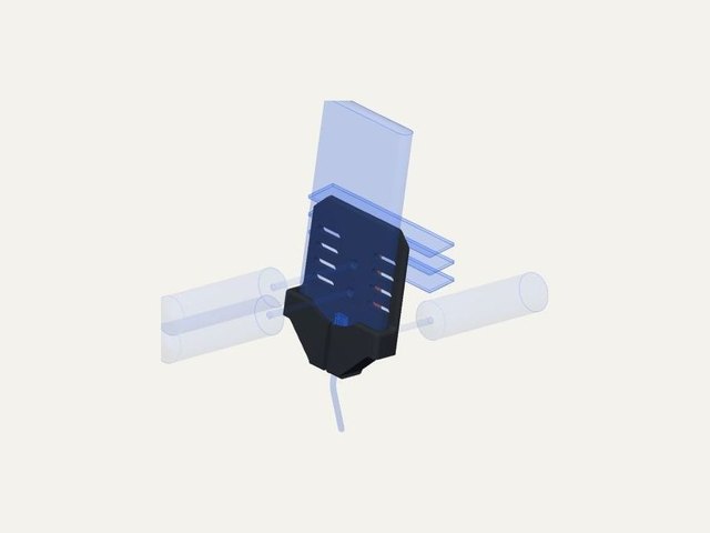 A phone dock for my cars air vent that holds the cord so my, a 3D printable design