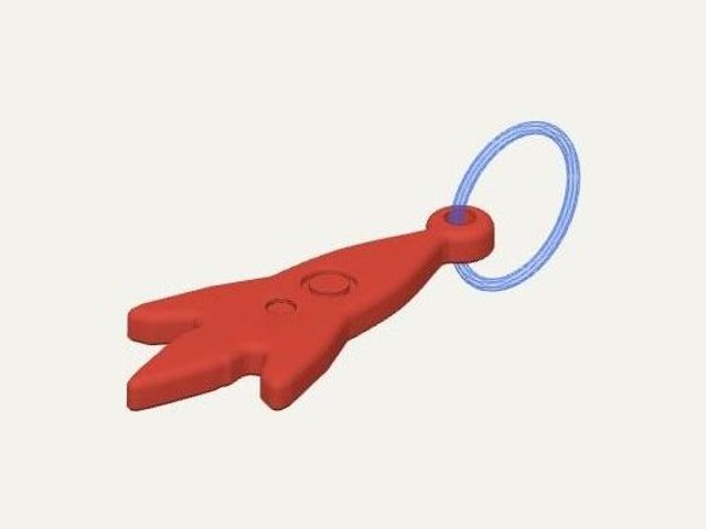 Rocket keychain, a 3D printable design