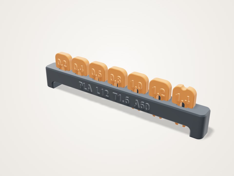 Dark grey bar holding a row of seven orange numbered keys, from 0.2 to 1.4