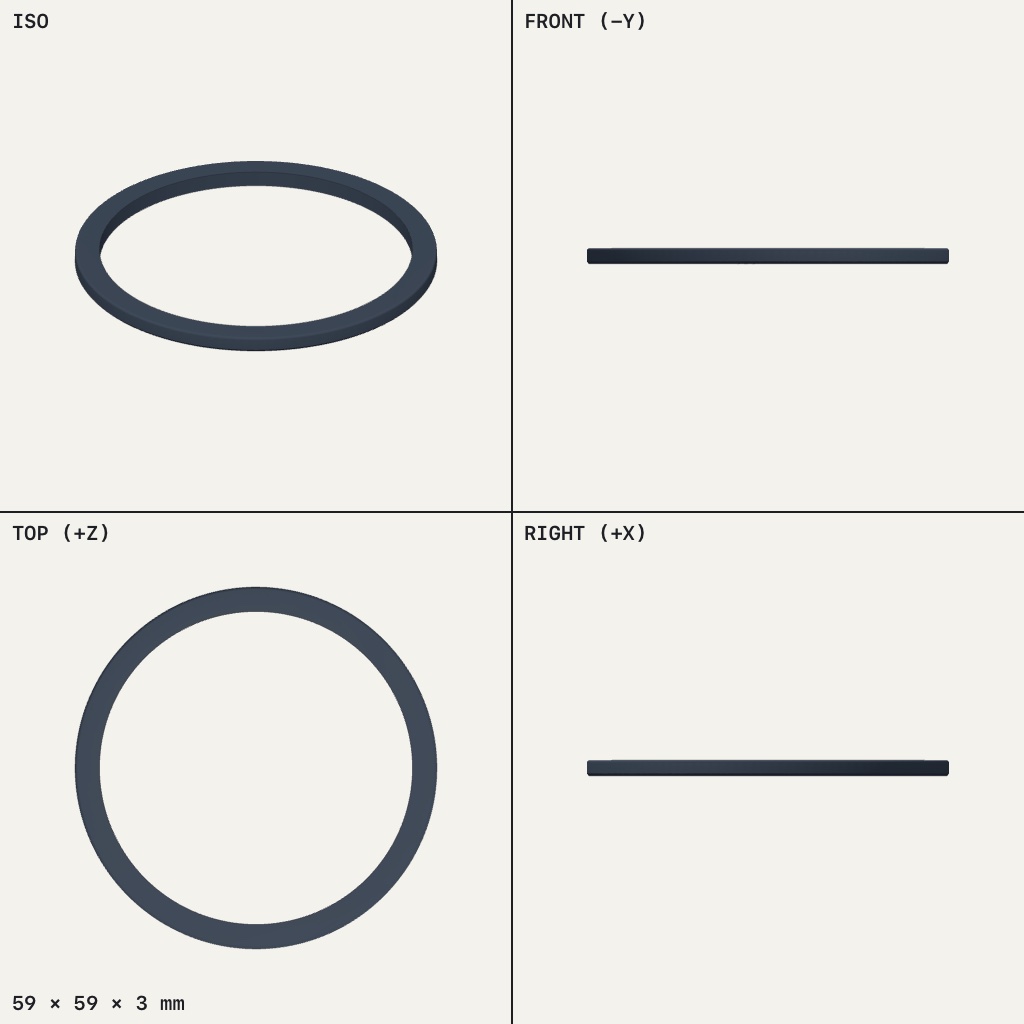 Thin flat round ring with a wide open centre