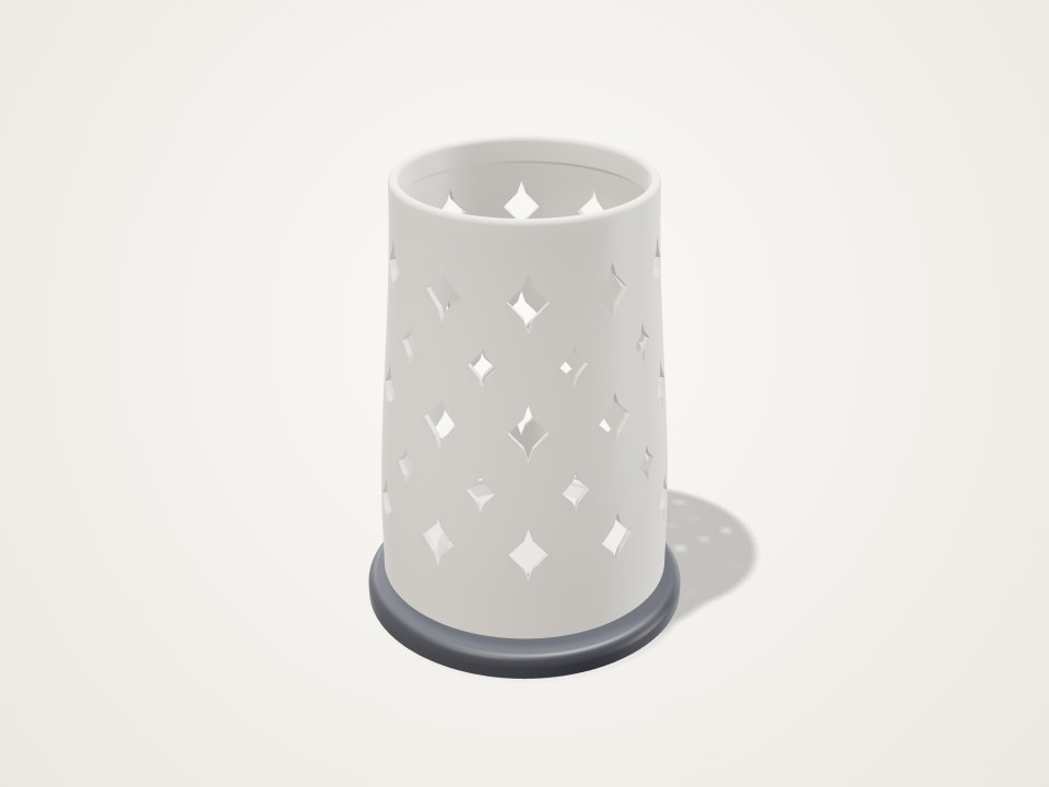 Rotating shadow lantern for LED tea lights, print-in-place, a 3D printable design