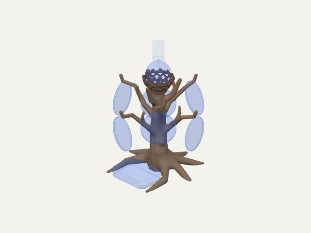 Gnarled tree pad rack, a 3D printable design