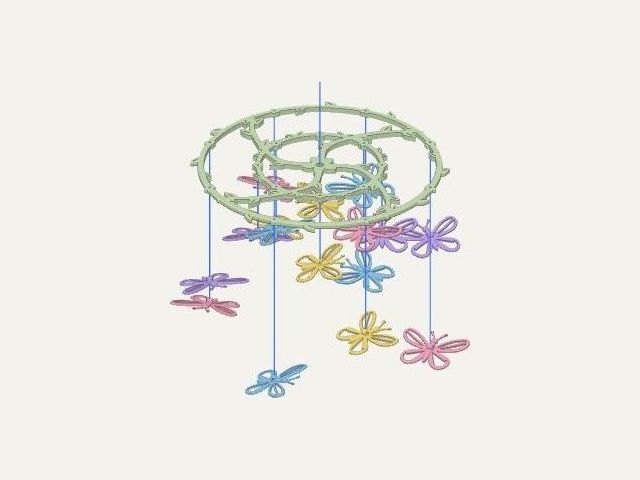 Butterfly mobile – leafy hoop, a 3D printable design