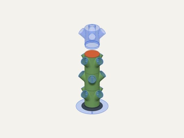 Stackable hydroponic tower, a 3D printable design