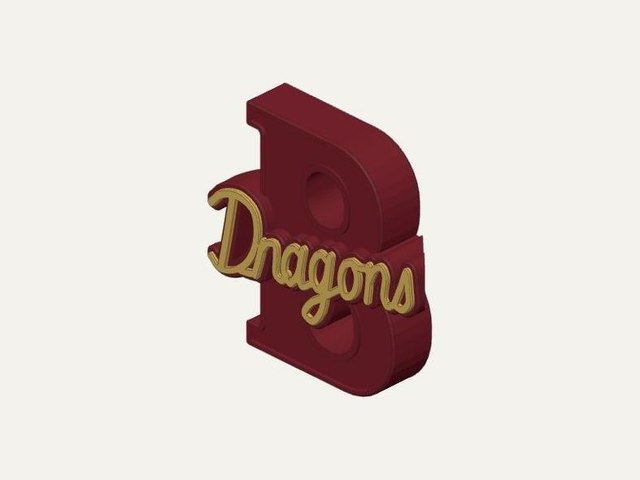 B Dragons letter sign, a 3D printable design
