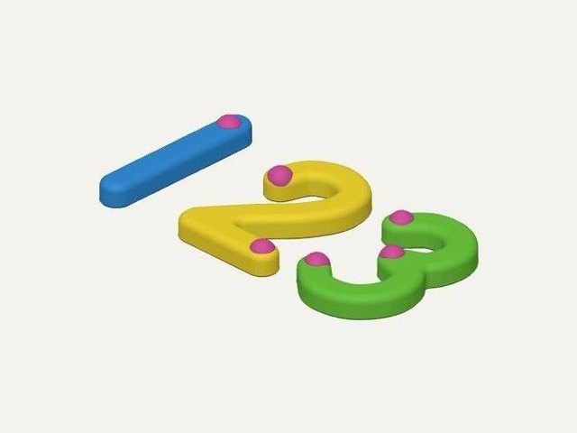 TouchMath tactile numbers, a 3D printable design